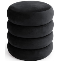 Taburet tapitat Snuggo cu spatiu de depozitare, velur, diametru 42 cm, inaltime 45 cm, negru Taburet tapitat Snuggo cu spatiu de depozitare, velur, diametru 42 cm, inaltime 45 cm, negru