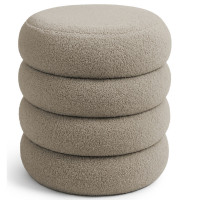 Taburet tapitat Snuggo cu spatiu de depozitare, velur, diametru 42 cm, inaltime 45 cm, maro mocha Taburet tapitat Snuggo cu spatiu de depozitare, velur, diametru 42 cm, inaltime 45 cm, maro mocha