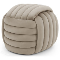 Taburet tapitat Nilo, velur, 53x50x43 cm, bej Taburet tapitat Nilo, velur, 53x50x43 cm, bej