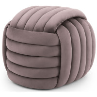 Taburet tapitat Nilo, velur, 53x50x43 cm, roz pudrat Taburet tapitat Nilo, velur, 53x50x43 cm, roz pudrat