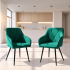 Set 2 scaune dining tapitate din catifea Diamante, 55x58x83 cm, maxim 120 kg, verde [5]
