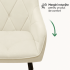 Set 2 scaune dining tapitate din catifea Diamante, 55x58x83 cm, maxim 120 kg, crem [3]
