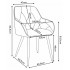 Set 2 scaune dining tapitate din catifea Diamante, 55x58x83 cm, maxim 120 kg, crem [12]
