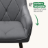 Set 2 scaune dining tapitate din catifea Diamante, 55x58x83 cm, maxim 120 kg, gri grafit [5]