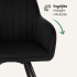 Set 2 scaune dining rotative tapitate din catifea Turno, 55x58x83 cm, maxim 120 kg, negru [5]