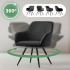 Set 2 scaune dining rotative tapitate din catifea Turno, 55x58x83 cm, maxim 120 kg, negru [8]