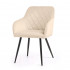 Set 2 scaune dining tapitate Velto, catifea, matlasate cu romburi, 52x58x82 cm, maxim 120 kg, bej [2]