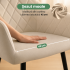 Set 2 scaune dining tapitate Velto, catifea, matlasate cu romburi, 52x58x82 cm, maxim 120 kg, bej [3]