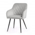 Set 2 scaune dining tapitate Velto, catifea, matlasate cu romburi, 52x58x82 cm, maxim 120 kg, gri [2]