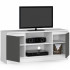 Comoda TV cu 2 usi si o polita, PAL laminat 16 mm, 120x40x55 cm, alb si gri [2]