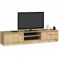 Comoda TV cu 2 usi si rafturi centrale, PAL laminat, 160x40x33 cm, stejar artisan Comoda TV cu 2 usi si rafturi centrale, PAL laminat, 160x40x33 cm, stejar artisan