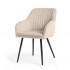 Set 2 scaune dining tapitate din velur Florence, 55x58x82 cm, maxim 120 kg, bej [2]