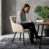 Set 2 scaune dining tapitate din velur Florence, 55x58x82 cm, maxim 120 kg, bej [8]