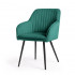 Set 2 scaune dining tapitate din velur Florence, 55x58x82 cm, maxim 120 kg, verde [2]