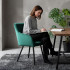 Set 2 scaune dining tapitate din velur Florence, 55x58x82 cm, maxim 120 kg, verde [8]