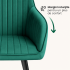 Set 2 scaune dining tapitate din velur Florence, 55x58x82 cm, maxim 120 kg, verde [11]