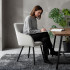 Set 2 scaune dining tapitate din velur Florence, 55x58x82 cm, maxim 120 kg, gri [12]