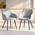 Set 2 scaune dining tapitate din velur Florence, 55x58x82 cm, maxim 120 kg, gri [5]