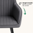 Set 2 scaune dining tapitate din velur Florence, 55x58x82 cm, maxim 120 kg, gri grafit [3]