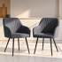 Set 2 scaune dining tapitate din velur Florence, 55x58x82 cm, maxim 120 kg, gri grafit [5]