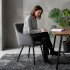 Set 2 scaune dining tapitate din velur Florence, 55x58x82 cm, maxim 120 kg, gri grafit [8]