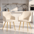 Set 2 scaune dining tapitate din velur Florence, 55x58x82 cm, maxim 120 kg, crem [5]