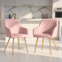 Set 2 scaune dining tapitate din velur Florence, 55x58x82 cm, maxim 120 kg, roz [7]