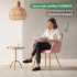 Set 2 scaune dining tapitate din velur Florence, 55x58x82 cm, maxim 120 kg, roz [9]
