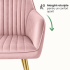 Set 2 scaune dining tapitate din velur Florence, 55x58x82 cm, maxim 120 kg, roz [11]