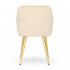 Set 2 scaune dining tapitate cu velur Luxano, cusaturi patrate, picioare aurii, 54x58x82 cm, bej [6]