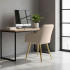Set 2 scaune dining tapitate cu velur Luxano, cusaturi patrate, picioare aurii, 54x58x82 cm, bej [8]