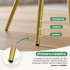Set 2 scaune dining tapitate cu velur Luxano, cusaturi patrate, picioare aurii, 54x58x82 cm, bej [9]