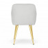 Set 2 scaune dining tapitate cu velur Luxano, cusaturi patrate, picioare aurii, 54x58x82 cm, gri [6]