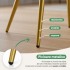 Set 2 scaune dining tapitate cu velur Luxano, cusaturi patrate, picioare aurii, 54x58x82 cm, gri [8]