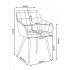 Set 2 scaune dining tapitate cu velur Luxano, cusaturi patrate, picioare aurii, 54x58x82 cm, gri [9]
