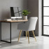 Set 2 scaune dining tapitate cu velur Luxano, cusaturi patrate, picioare aurii, 54x58x82 cm, gri [10]