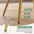 Set 2 scaune dining tapitate cu velur Luxano, cusaturi patrate, picioare aurii, 54x58x82 cm, verde [3]