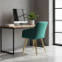 Set 2 scaune dining tapitate cu velur Luxano, cusaturi patrate, picioare aurii, 54x58x82 cm, verde [10]