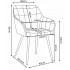 Set 2 scaune dining tapitate cu velur Luxano, cusaturi patrate, picioare aurii, 54x58x82 cm, roz [13]