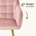 Set 2 scaune dining tapitate cu velur Luxano, cusaturi patrate, picioare aurii, 54x58x82 cm, roz [9]