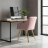 Set 2 scaune dining tapitate cu velur Luxano, cusaturi patrate, picioare aurii, 54x58x82 cm, roz [10]