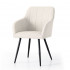 Set 2 scaune dining tapitate cu velur Luxano, cusaturi patrate, 54x58x82 cm, crem [2]