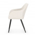 Set 2 scaune dining tapitate cu velur Luxano, cusaturi patrate, 54x58x82 cm, crem [4]