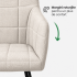Set 2 scaune dining tapitate cu velur Luxano, cusaturi patrate, 54x58x82 cm, crem [7]