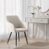 Set 2 scaune dining tapitate cu velur Luxano, cusaturi patrate, 54x58x82 cm, crem [10]