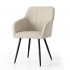 Set 2 scaune dining tapitate cu velur Luxano, cusaturi patrate, 54x58x82 cm, bej [2]