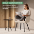 Set 2 scaune dining tapitate cu velur Luxano, cusaturi patrate, 54x58x82 cm, bej [7]
