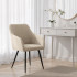 Set 2 scaune dining tapitate cu velur Luxano, cusaturi patrate, 54x58x82 cm, bej [10]