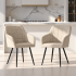 Set 2 scaune dining tapitate cu velur Luxano, cusaturi patrate, 54x58x82 cm, bej [11]