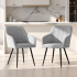 Set 2 scaune dining tapitate cu velur Luxano, cusaturi patrate, 54x58x82 cm, gri deschis [7]